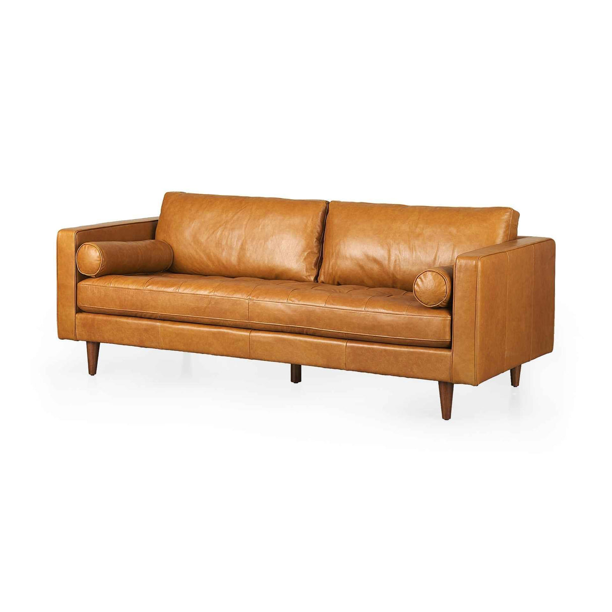 Svend 88.0L x 38.0W x 34.0H Tan Leather Sofa by Mercana at Eve Furniture