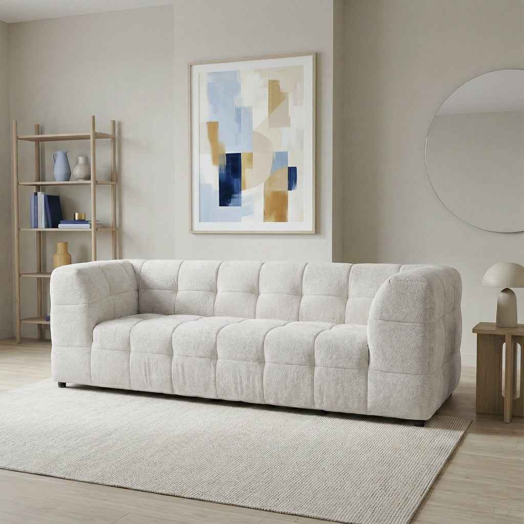 Swain Modern Beige Boucle Sofa by Ashcroft Imports at Eve Furniture