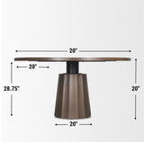 Swanson Dark Brown Wood Round Pedestal Dining Table by Mercana at Eve Furniture