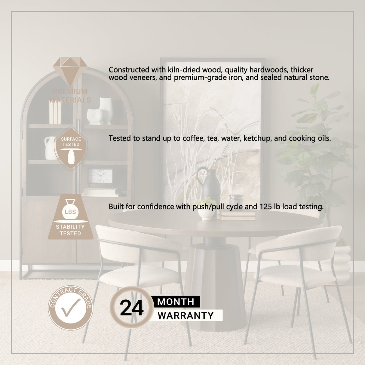Swanson Dark Brown Wood Round Pedestal Dining Table by Mercana at Eve Furniture