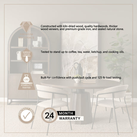 Swanson Dark Brown Wood Round Pedestal Dining Table by Mercana at Eve Furniture