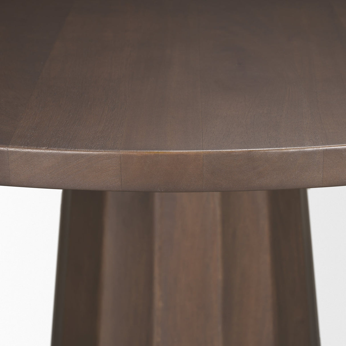 Swanson Dark Brown Wood Round Pedestal Dining Table by Mercana at Eve Furniture