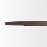 Swanson Dark Brown Wood Round Pedestal Dining Table by Mercana at Eve Furniture