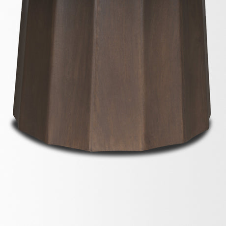 Swanson Dark Brown Wood Round Pedestal Dining Table by Mercana at Eve Furniture