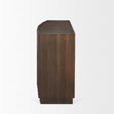 Swanson Dark Brown Wooden Scalloped Sideboard by Mercana at Eve Furniture