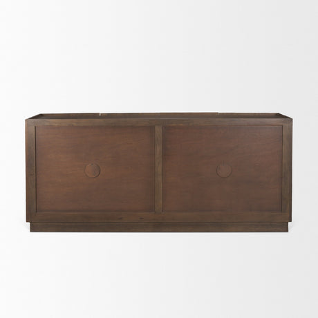 Swanson Dark Brown Wooden Scalloped Sideboard by Mercana at Eve Furniture