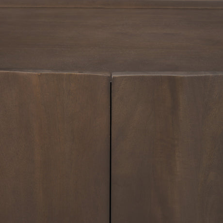 Swanson Dark Brown Wooden Scalloped Sideboard by Mercana at Eve Furniture