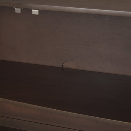 Swanson Dark Brown Wooden Scalloped Sideboard by Mercana at Eve Furniture