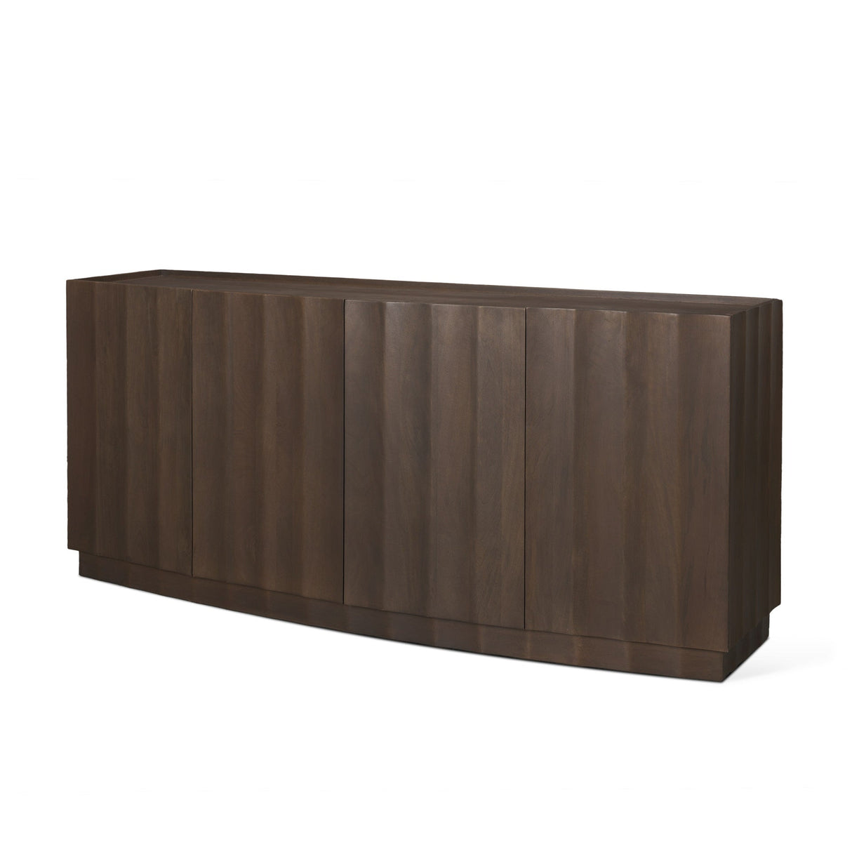 Swanson Dark Brown Wooden Scalloped Sideboard by Mercana at Eve Furniture