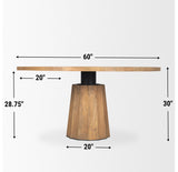 Swanson Light Brown Wood Round Pedestal Dining Table by Mercana at Eve Furniture