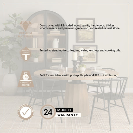 Swanson Light Brown Wood Round Pedestal Dining Table by Mercana at Eve Furniture