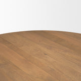 Swanson Light Brown Wood Round Pedestal Dining Table by Mercana at Eve Furniture