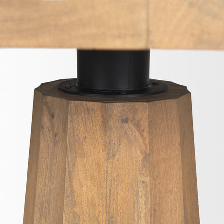 Swanson Light Brown Wood Round Pedestal Dining Table by Mercana at Eve Furniture