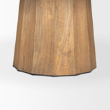 Swanson Light Brown Wood Round Pedestal Dining Table by Mercana at Eve Furniture