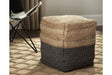 Sweed Valley Natural/Black Pouf by Ashley at Eve Furniture