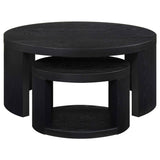 Sweeney Black 2-piece Round Wood Occasional Nesting Table Set by Coaster at Eve Furniture