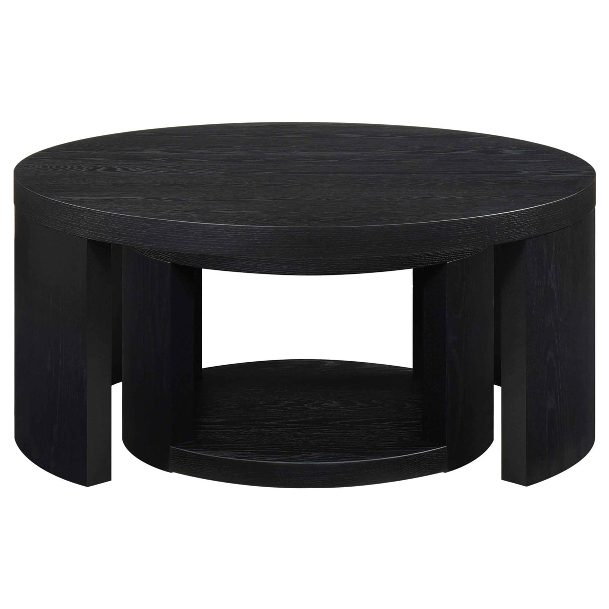 Sweeney Black 2-piece Round Wood Occasional Nesting Table Set by Coaster at Eve Furniture