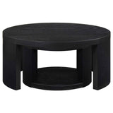 Sweeney Black 2-piece Round Wood Occasional Nesting Table Set by Coaster at Eve Furniture