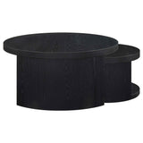 Sweeney Black 2-piece Round Wood Occasional Nesting Table Set by Coaster at Eve Furniture