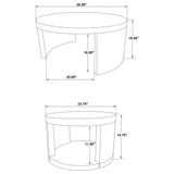 Sweeney Black 2-piece Round Wood Occasional Nesting Table Set by Coaster at Eve Furniture
