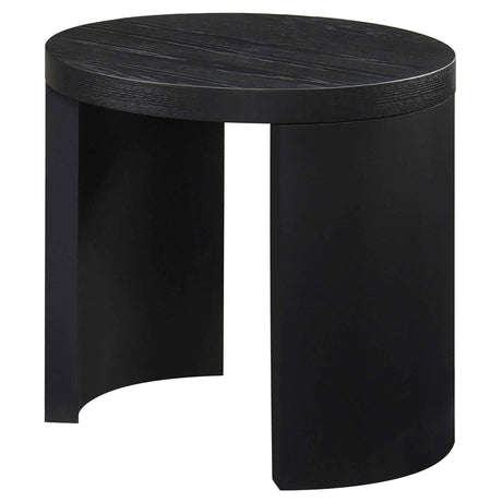 Sweeney Black 24-inch Round Wood Occasional Side End Table by Coaster at Eve Furniture