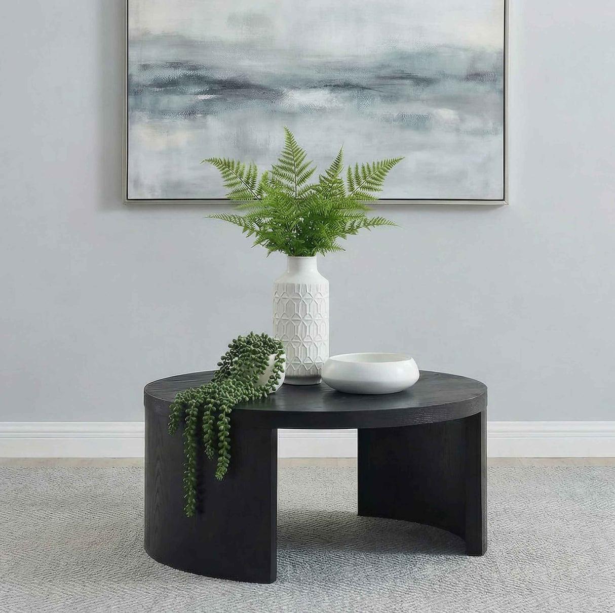 Sweeney Black 39-inch Round Wood Occasional Cocktail Coffee Table by Coaster at Eve Furniture
