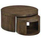 Sweeney Dark Walnut 2-piece Round Wood Occasional Nesting Table Set by Coaster at Eve Furniture