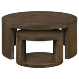 Sweeney Dark Walnut 2-piece Round Wood Occasional Nesting Table Set by Coaster at Eve Furniture