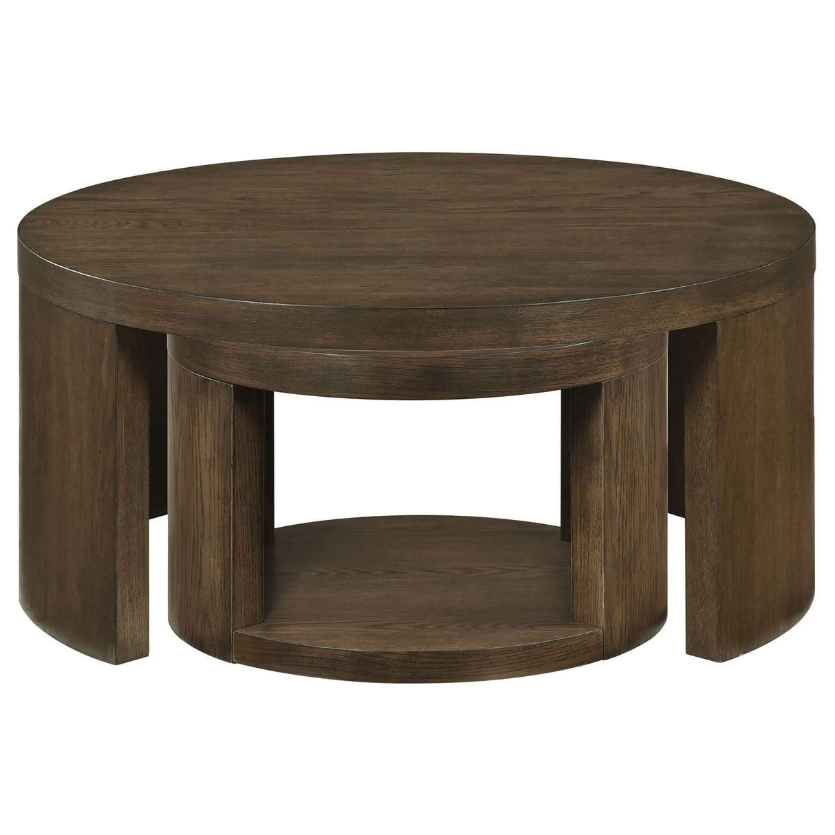 Sweeney Dark Walnut 2-piece Round Wood Occasional Nesting Table Set by Coaster at Eve Furniture