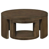 Sweeney Dark Walnut 2-piece Round Wood Occasional Nesting Table Set by Coaster at Eve Furniture