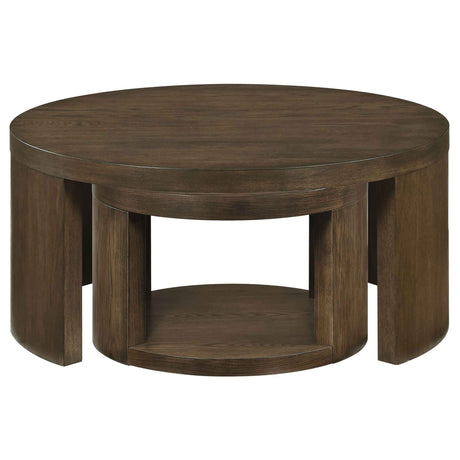 Sweeney Dark Walnut 2-piece Round Wood Occasional Nesting Table Set by Coaster at Eve Furniture