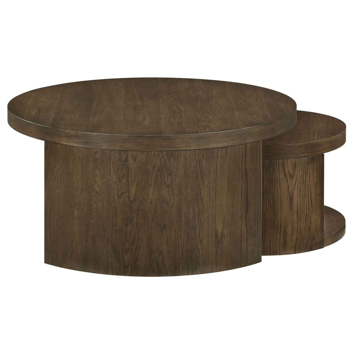 Sweeney Dark Walnut 2-piece Round Wood Occasional Nesting Table Set by Coaster at Eve Furniture