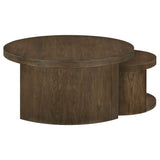 Sweeney Dark Walnut 2-piece Round Wood Occasional Nesting Table Set by Coaster at Eve Furniture