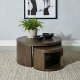 Sweeney Dark Walnut 2-piece Round Wood Occasional Nesting Table Set by Coaster at Eve Furniture