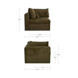 Swift Dark Green Corner Chair by Moe's Home at Eve Furniture