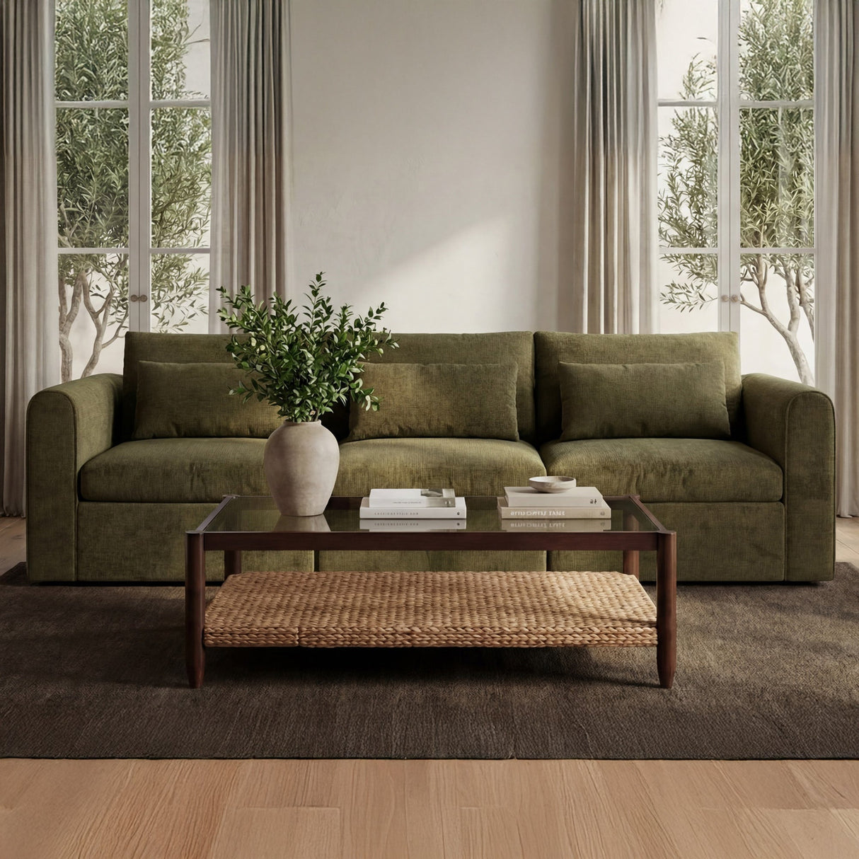 Swift Dark Green Left Arm Facing Chair by MOES at Eve Furniture