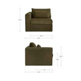 Swift Dark Green Left Arm Facing Chair by Moe's Home at Eve Furniture