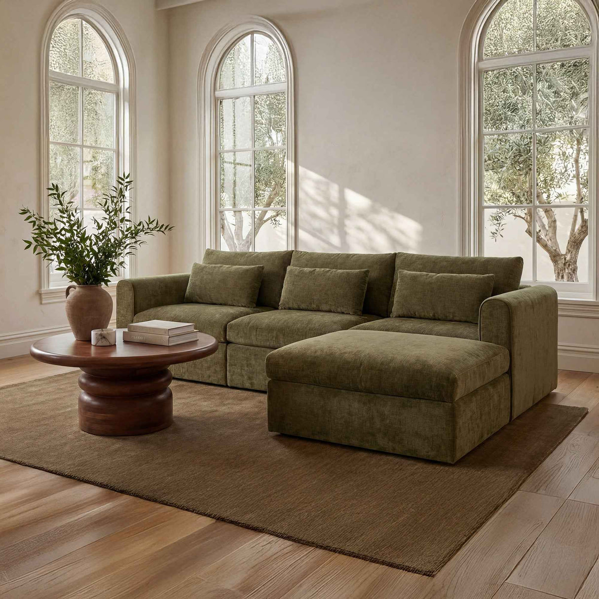 Swift Dark Green Lounge Modular Sectional by Moe's Home at Eve Furniture