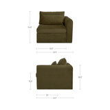 Swift Dark Green Right Arm Facing Chair by MOES at Eve Furniture