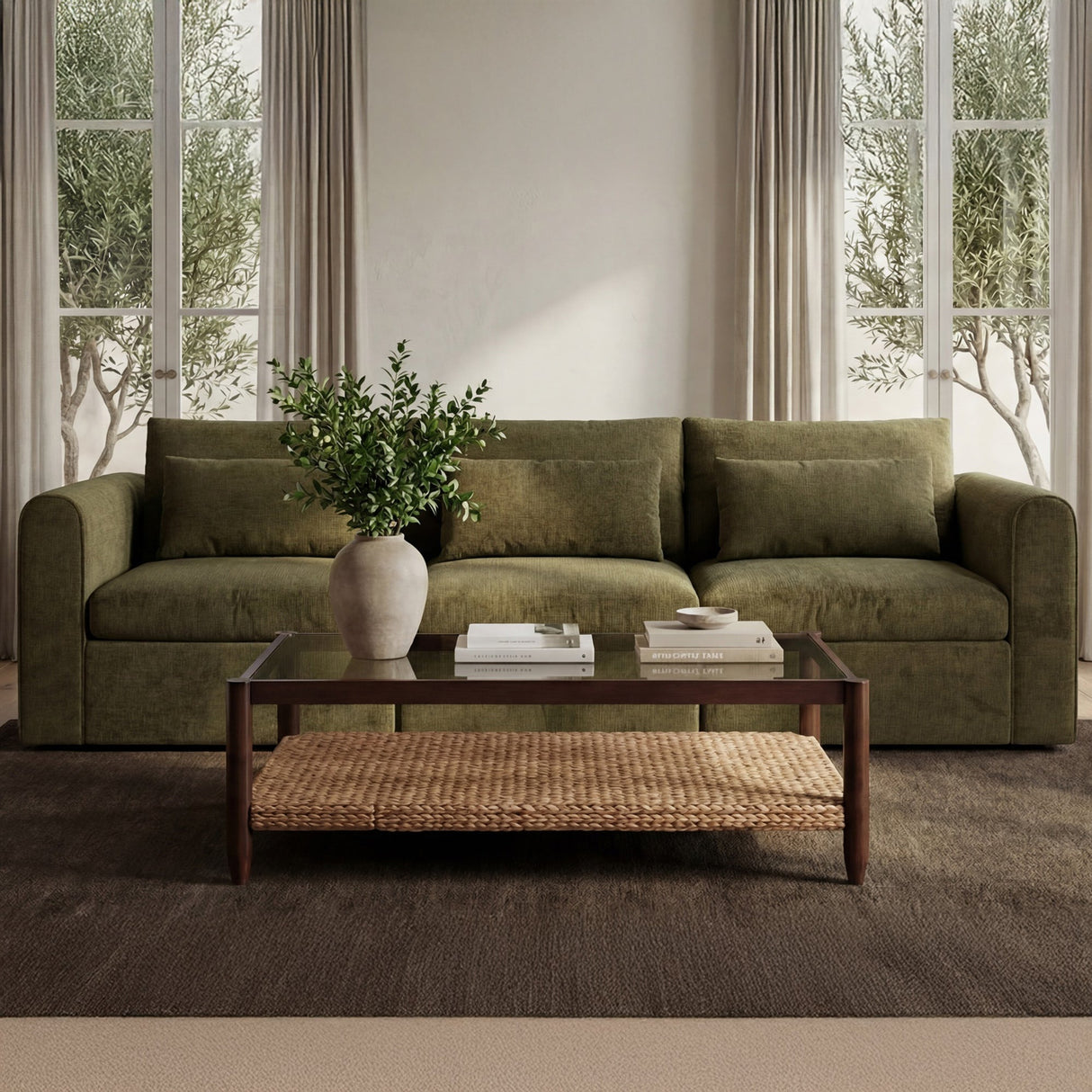 Swift Dark Green Right Arm Facing Chair by MOES at Eve Furniture