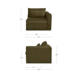 Swift Dark Green Right Arm Facing Chair by Moe's Home at Eve Furniture