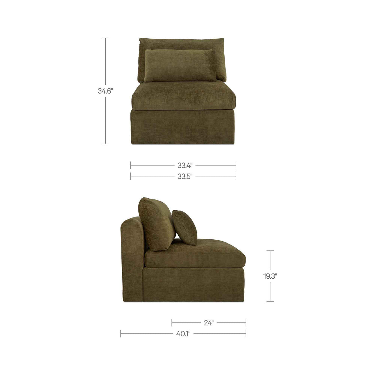 Swift Dark Green Slipper Chair by Moe's Home at Eve Furniture