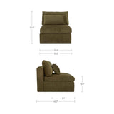Swift Dark Green Slipper Chair by Moe's Home at Eve Furniture