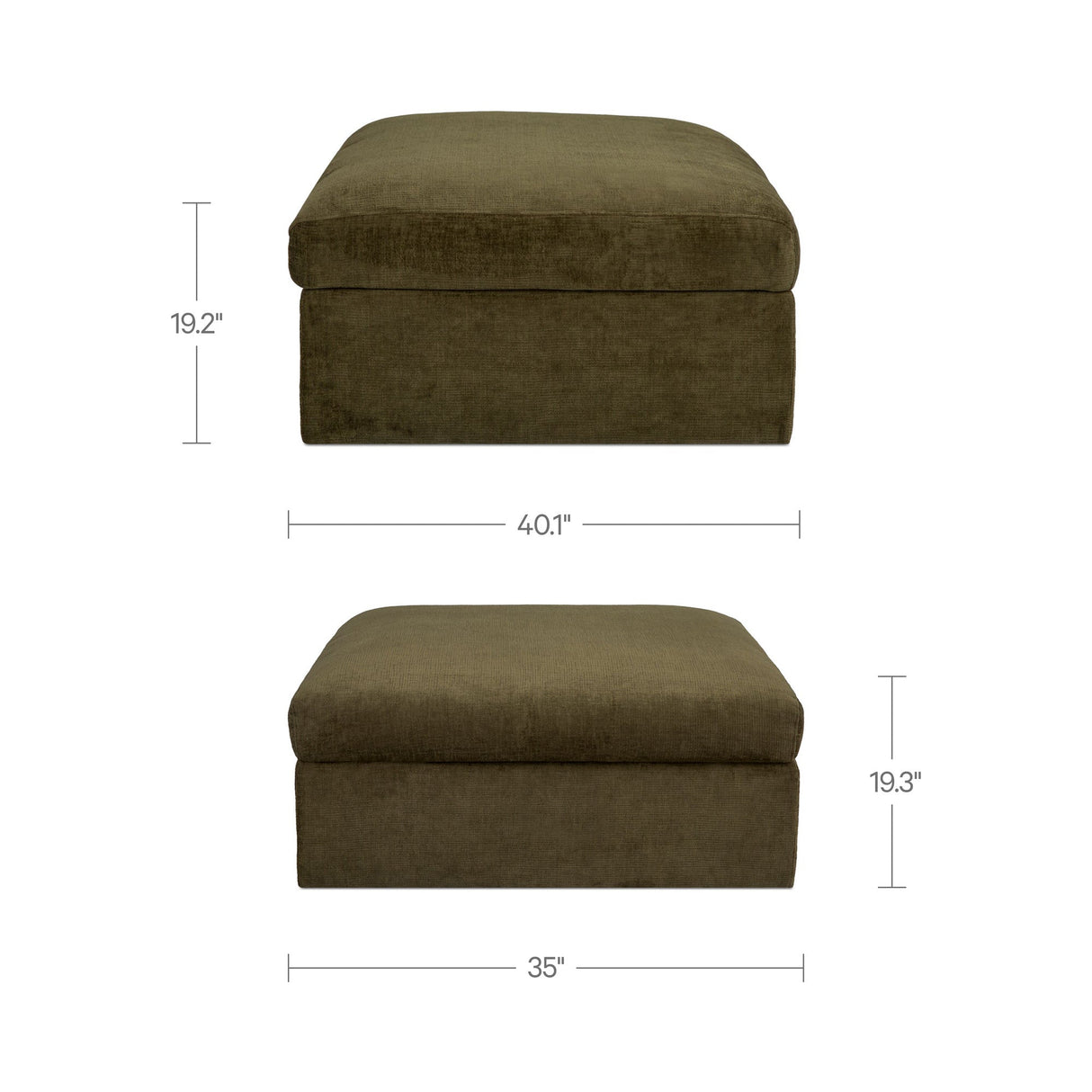 Swift Dark Green Storage Ottoman by MOES at Eve Furniture