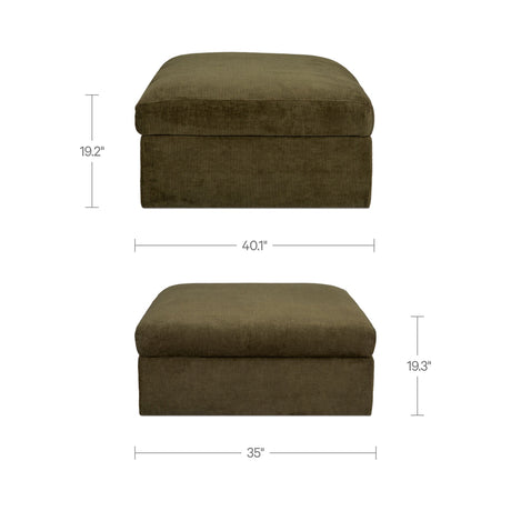 Swift Dark Green Storage Ottoman by MOES at Eve Furniture