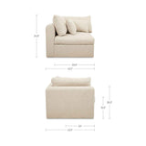 Swift Light Beige Corner Chair by Moe's Home at Eve Furniture