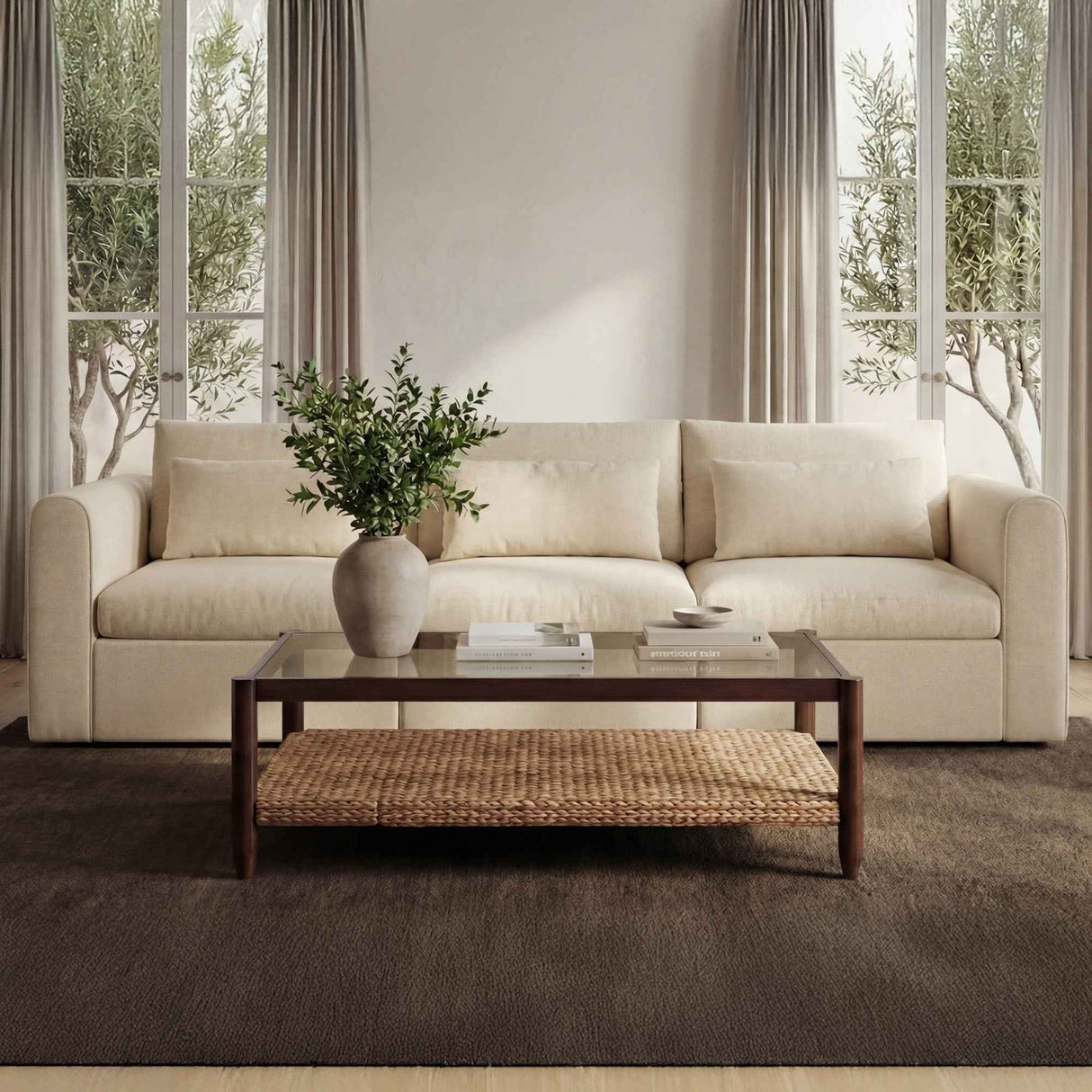 Swift Light Beige Left Arm Facing Chair by Moe's Home at Eve Furniture