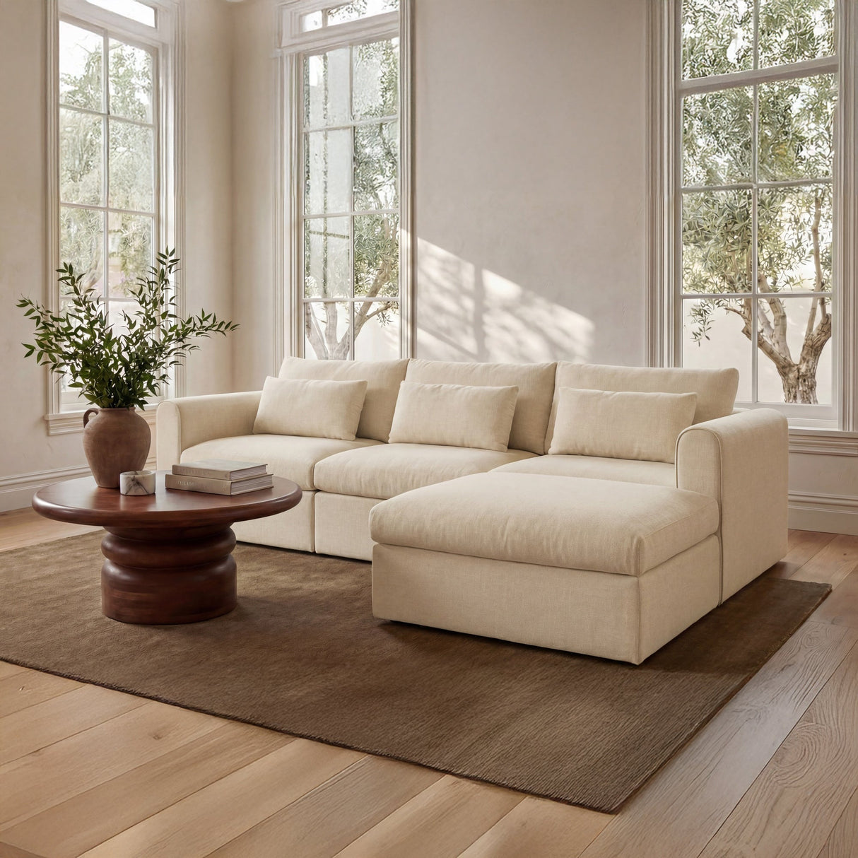 Swift Light Beige Lounge Modular Sectional by MOES at Eve Furniture