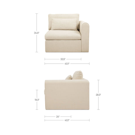 Swift Light Beige Right Arm Facing Chair by MOES at Eve Furniture