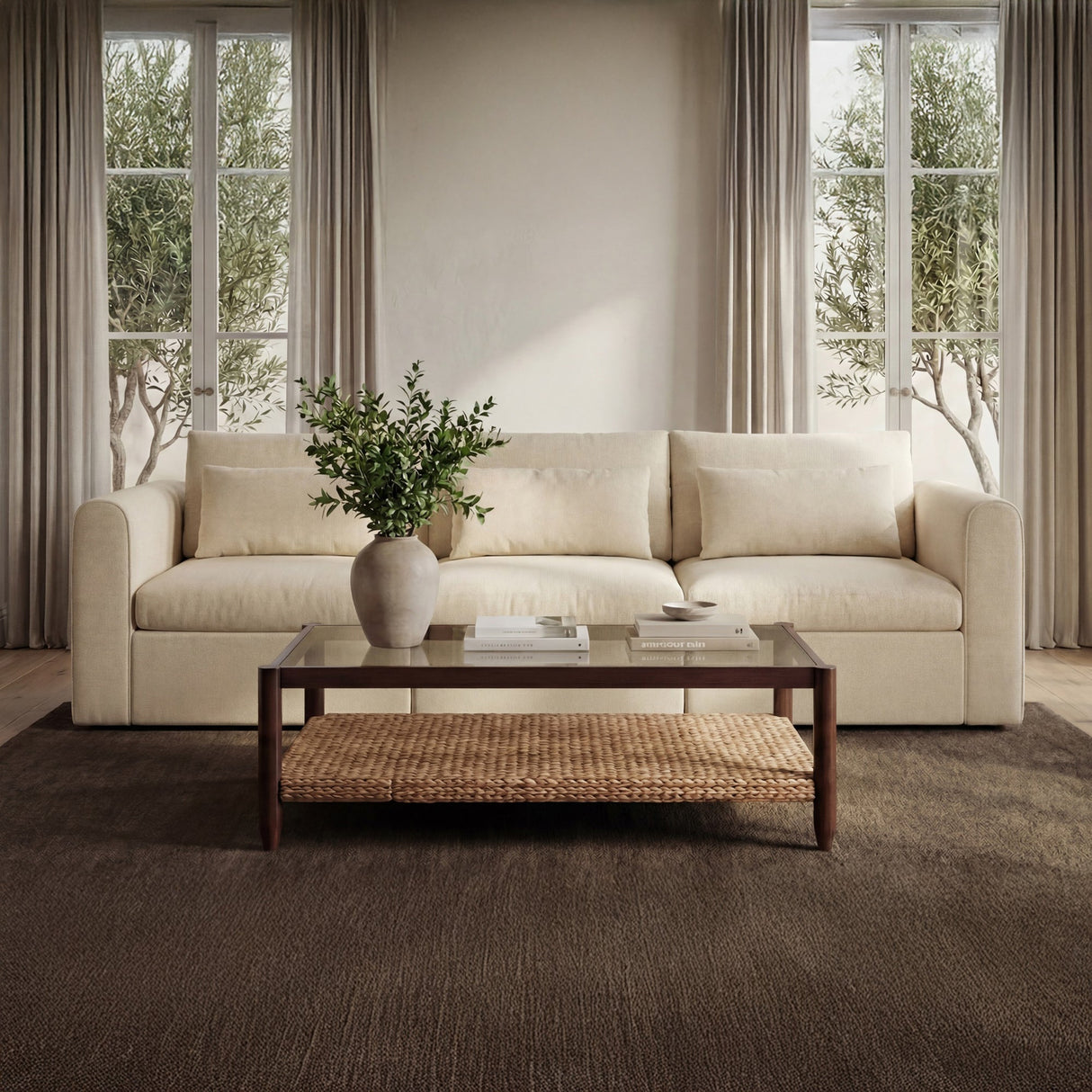 Swift Light Beige Right Arm Facing Chair by MOES at Eve Furniture